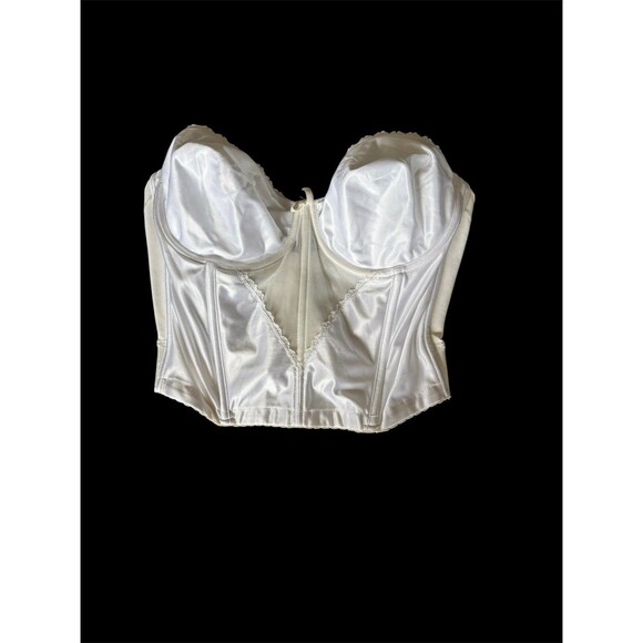 vtg fredericks of hollywood White Strapless Bustier Corset Shapewear 40c - Picture 1 of 12